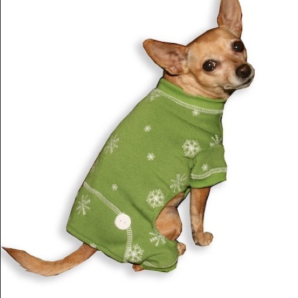 NEW Hip Doggie Green Snowflake Long Johns